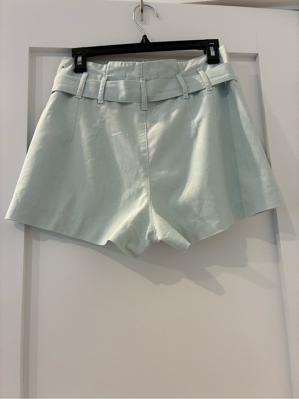 Abercrombie & Fitch Light Mint High-Waist Belted Shorts
